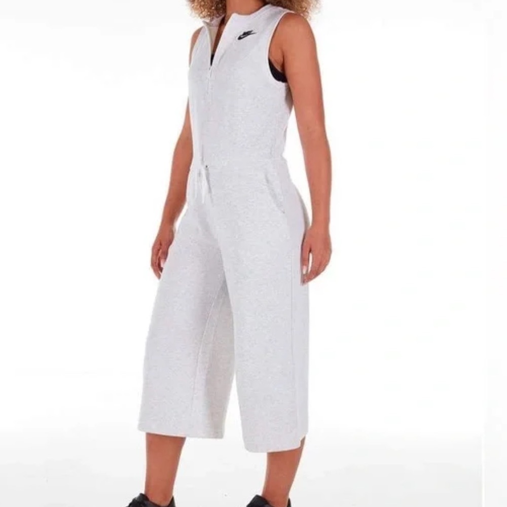 Nike Sportswear Club Cropped Wide Leg Jumpsuit ~ in Gray